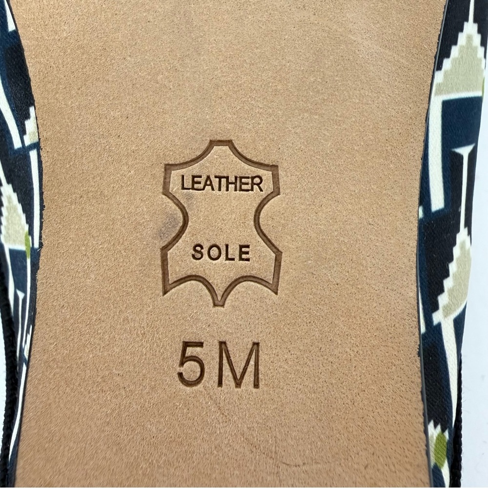 Tory Burch Martini Glass Satin Mules Blue Size 5 - Picture 9 of 11